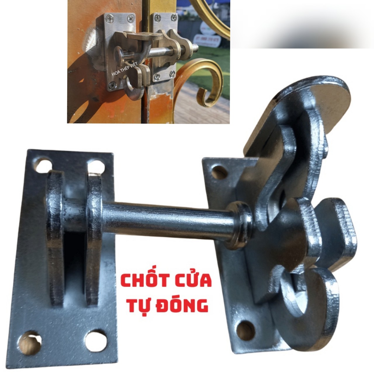 Bộ chốt cửa cổng , cửa nhà tự đóng thông minh thép dày cắt CNC loại tốt cho các loại cửa to và nhỏ