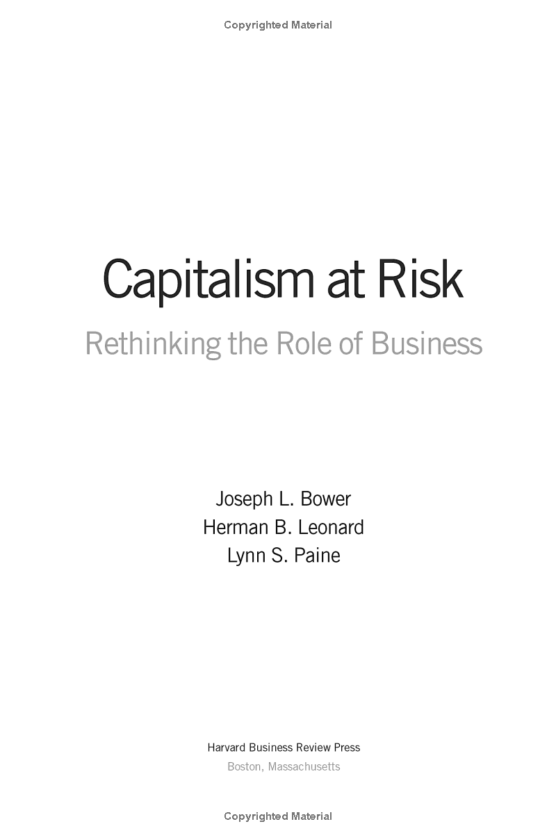 Capitalism at Risk