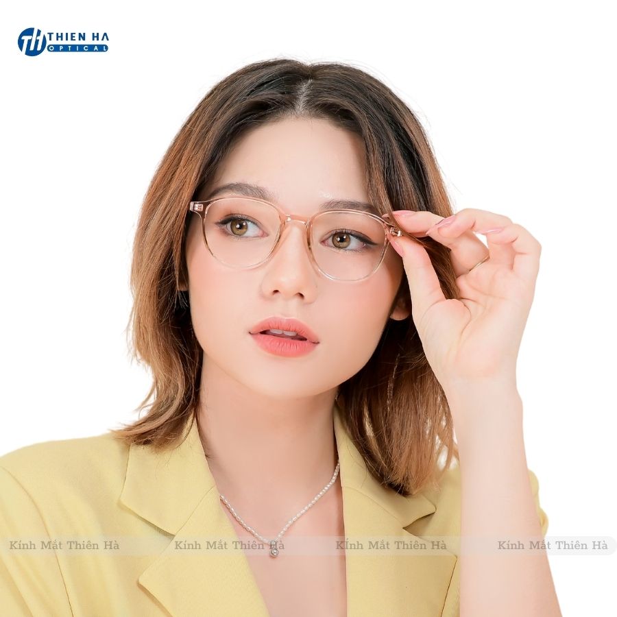 Gọng kính nữ Oval Thiên Hà Optical chất liệu nhựa Acetate cao cấp bền chắc đeo ôm mặt JOLIE JL004