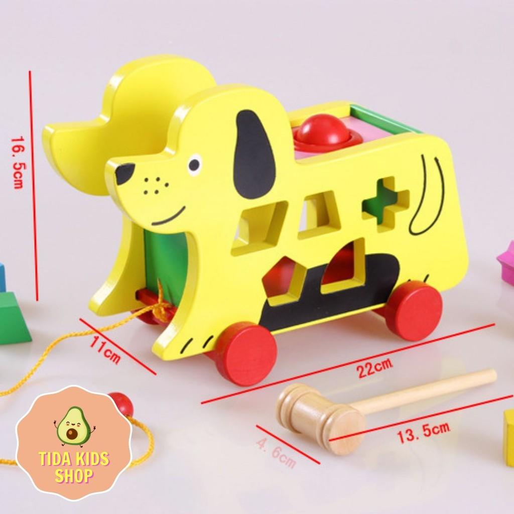 Đồ Chơi Đập Bóng, Thả Hình Con Chó, Gỗ Dày Đẹp Cho Bé