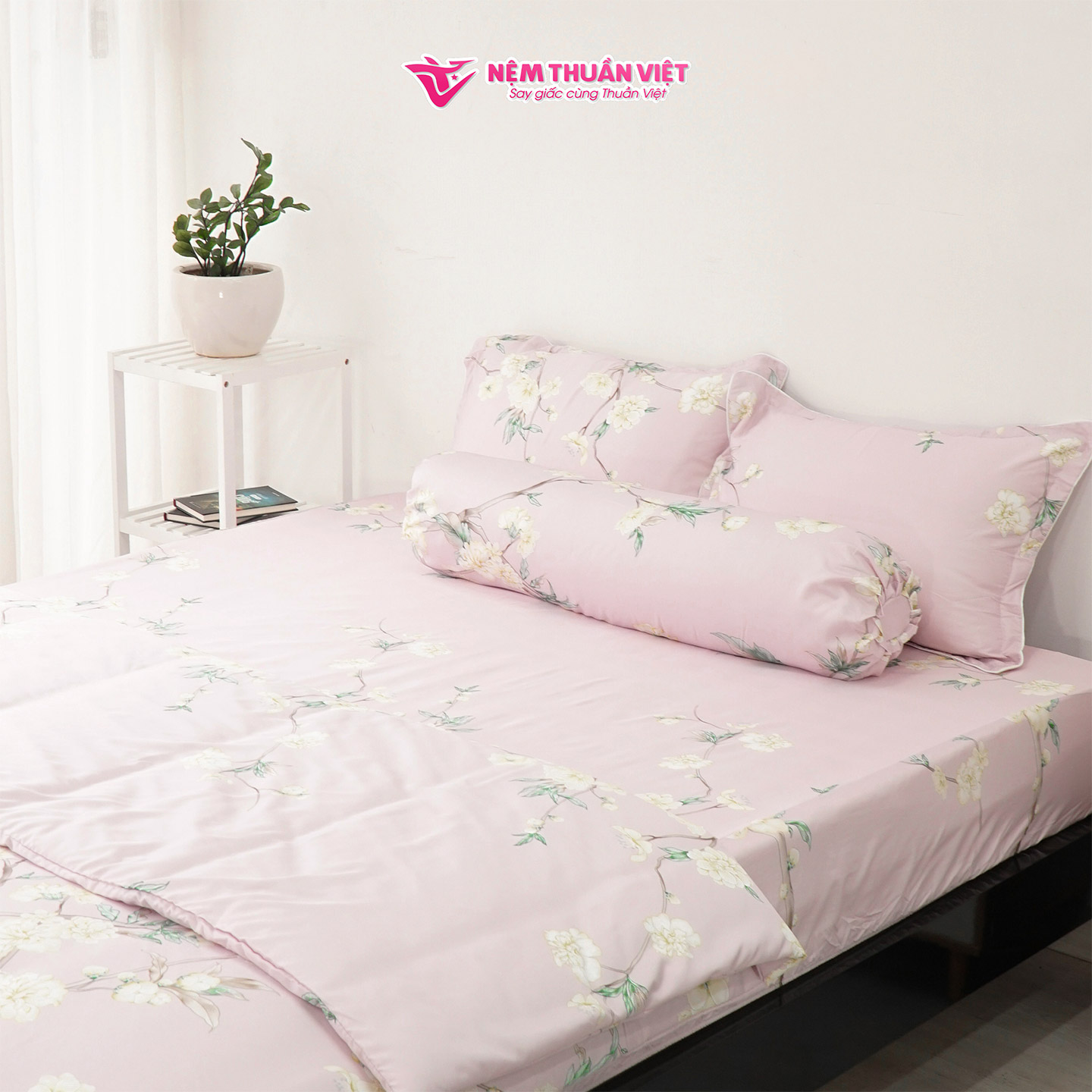 Chăn Mền Tencel Thuần Việt Cao Cấp -  Hoạ Tiết Hoa Mẫu Đơn Hồng TVM09 180x200