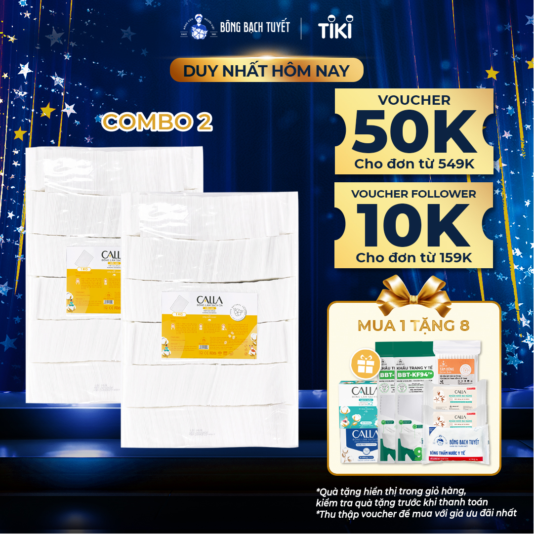 Combo 2 Túi Bông Tẩy trang làm sạch da Bông Bạch Tuyết Calla Mềm mịn