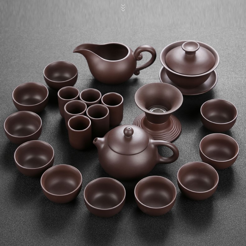 Bàn trà điện thông minh Phật Di Lặc Lưu Thủy – Ấm chén đen