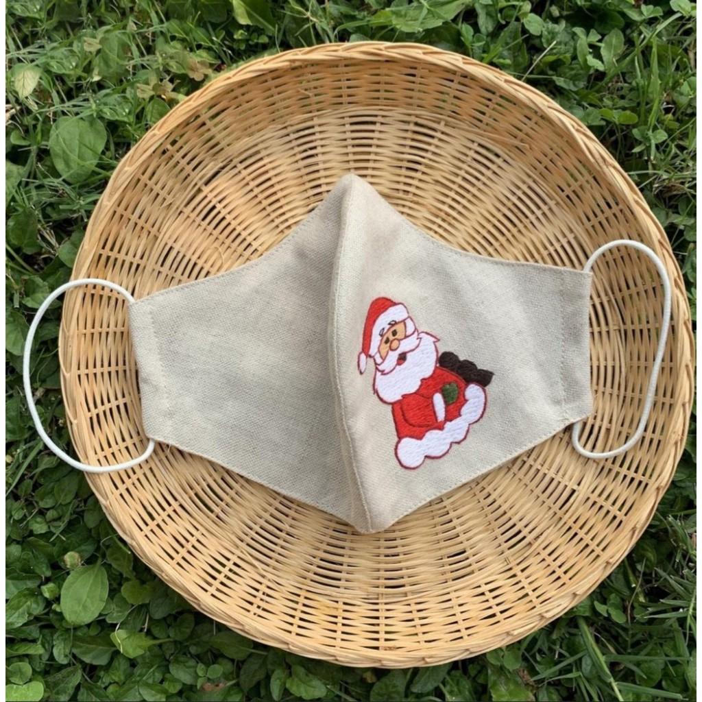 KHẨU TRANG VẢI LINEN THÊU TAY