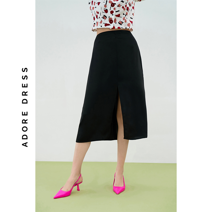 Chân váy midi skirts tuytsy 4 màu  xẻ thân trước 311SK2005  ADORE DRESS