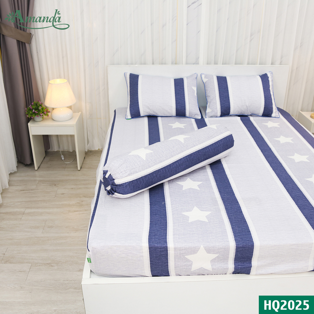 Vỏ gối ôm 35*105cm Amanda HQ2025, chất liệu cotton lụa satin Hàn Quốc được may khóa kéo dễ dàng sử dụng và vệ sinh