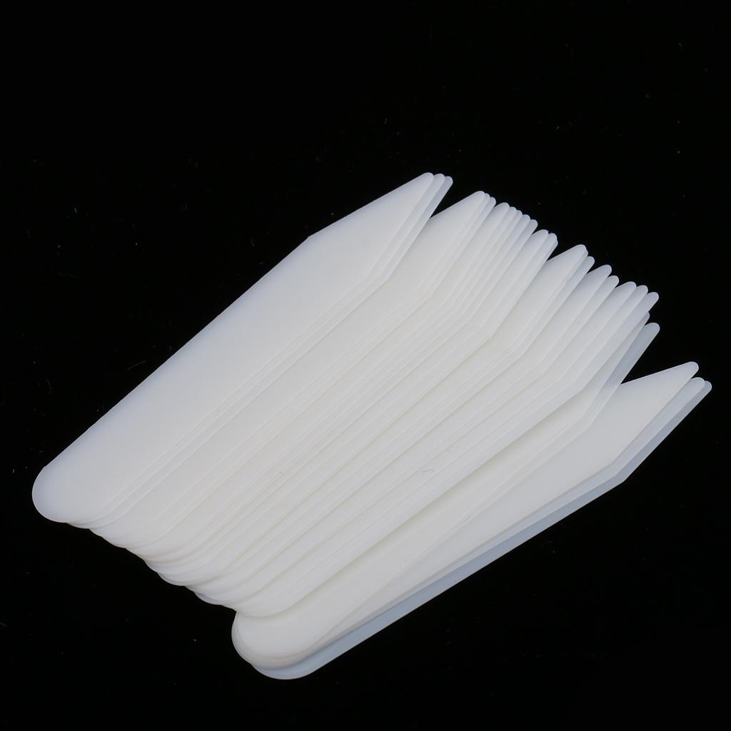 200pcs Plastic Collar Stays Shirts Inserts For Mens Business Dress 6cm Beige