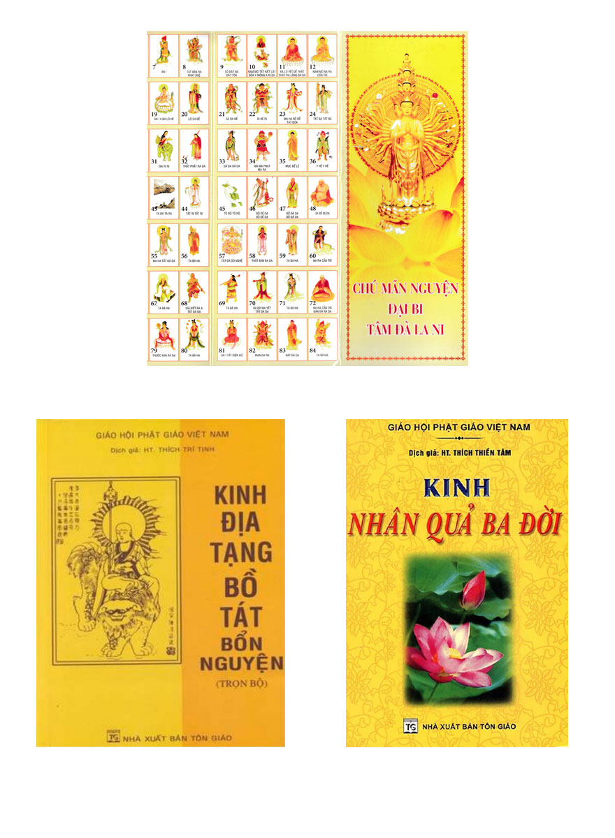 Combo Kinh Địa Tạng Bồ Tát Bổn Nguyện Trọn Bộ + Kinh Nhân Quả Ba Đời + Chú Mãn Nguyện Đại Bi Tâm Đà La Ni _QB