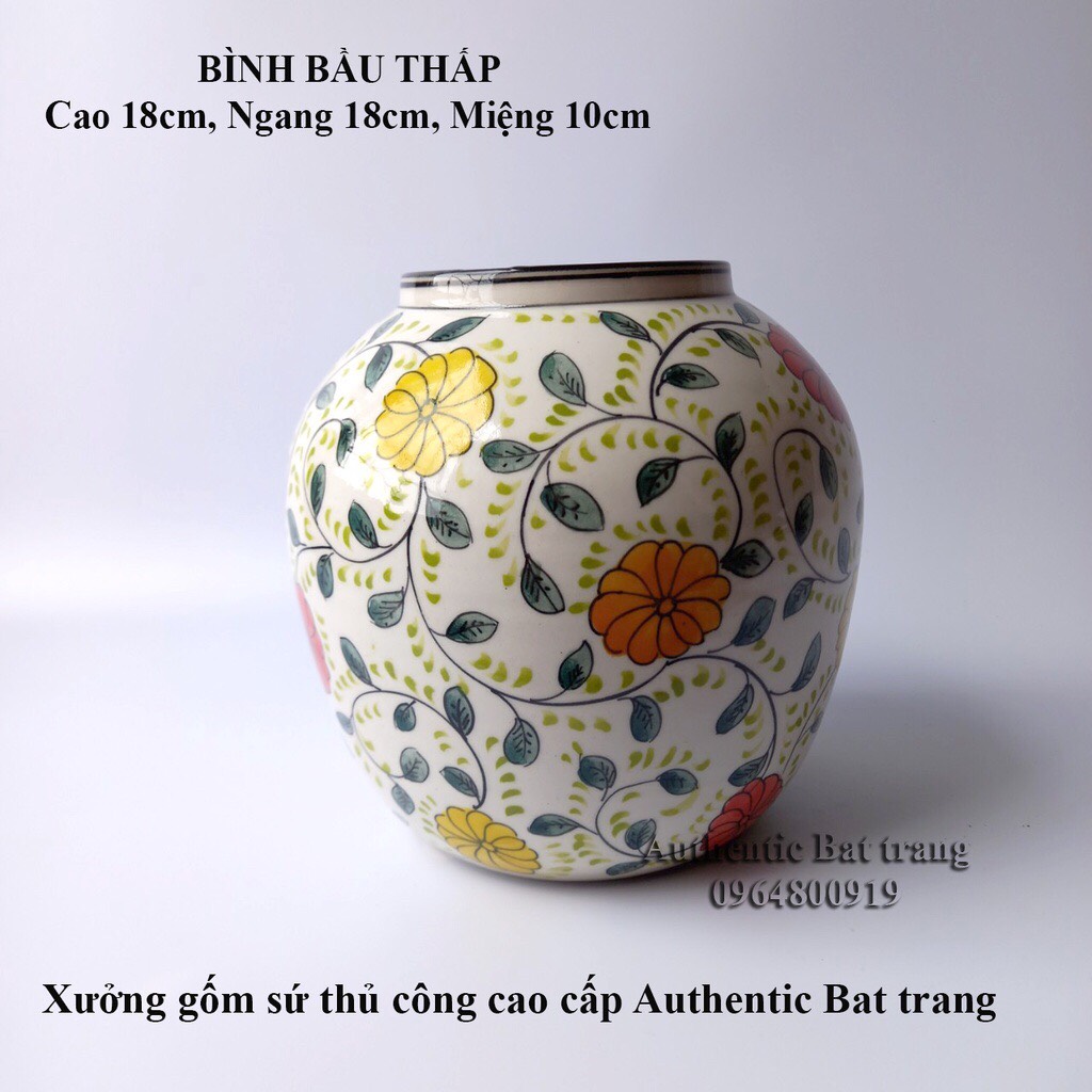 BÌNH CẮM HOA, PHONG CÁC CHÂU ÂU - HỌA TIẾT HOA DÂY ĐỘC ĐÁO Gốm sứ bát tràng chính hãng 100%
