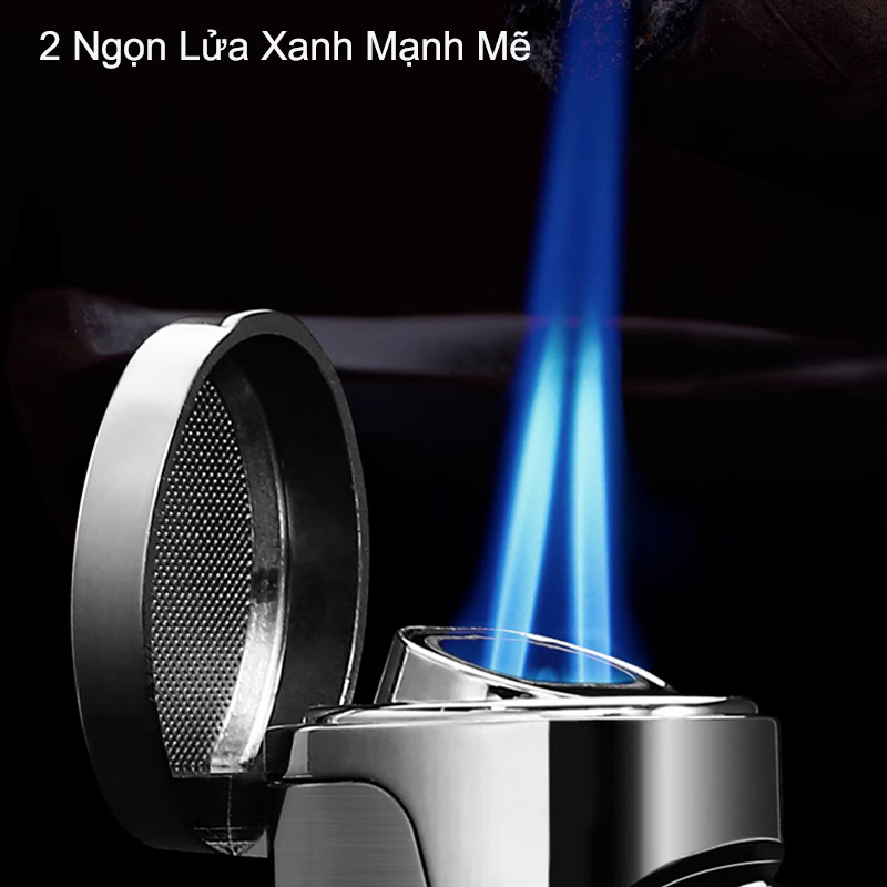 Vỏ Hột Quẹt Bật Lửa Gas Honest ZB-330 Khò 2 Tia Lửa Chéo Kèm Đục Tiện Lợi