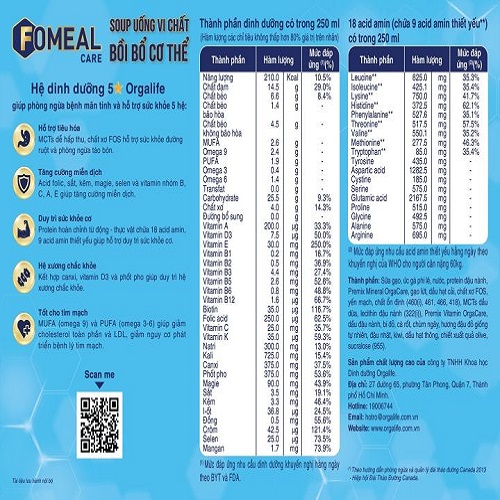 Hộp Quà tặng Súp uống vi chất Fomeal Care hấp thu nhẹ bụng, bồi bổ sức khỏe