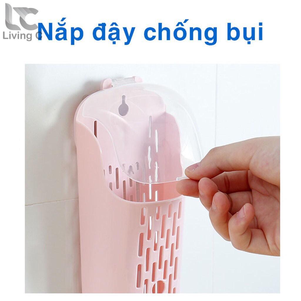 Hộp Đựng Đũa Muỗng ️️ Thìa Đa Năng Dán Tường Có Nắp Đậy Chống Bụi, có khe thoát