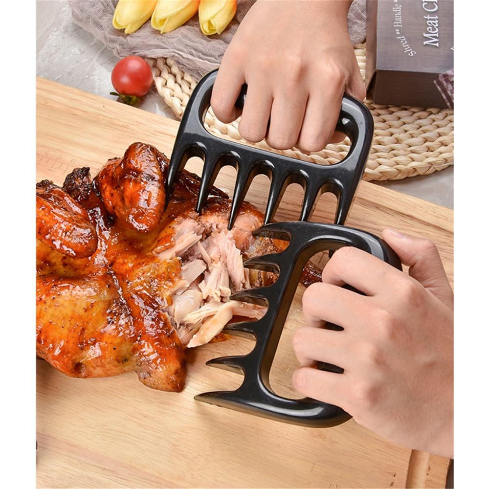 Meat Fork Shredder Barbecue Fork Bear Claw Meat Separator Handle Kitchen Food Fork Meat Slicer BBQ Grill Meat Handler Kitchen