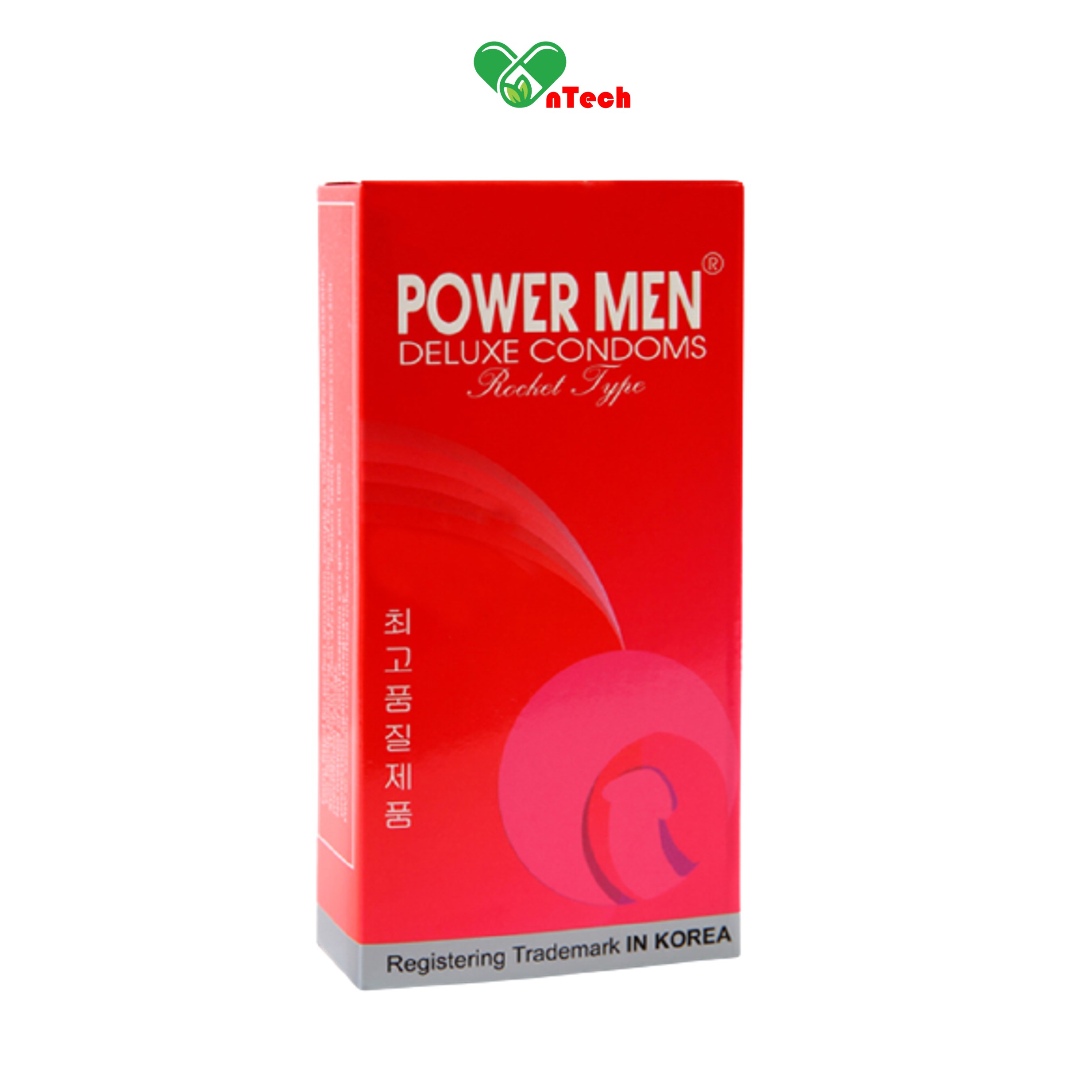 Bao cao su POWER MEN ROCKET TYPE có 250 gân gai quanh thân giúp tăng khoái cảm hộp 12 chiếc