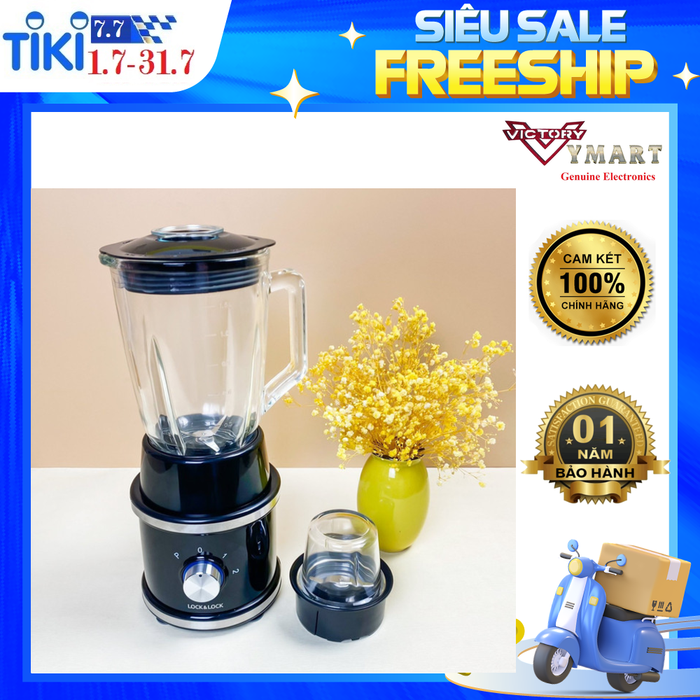 Máy xanh sinh tố Lock&Lock High Speed Blender EJM376BLK, 220-240V, 50/60Hz, 600W - Hàng chính hãng