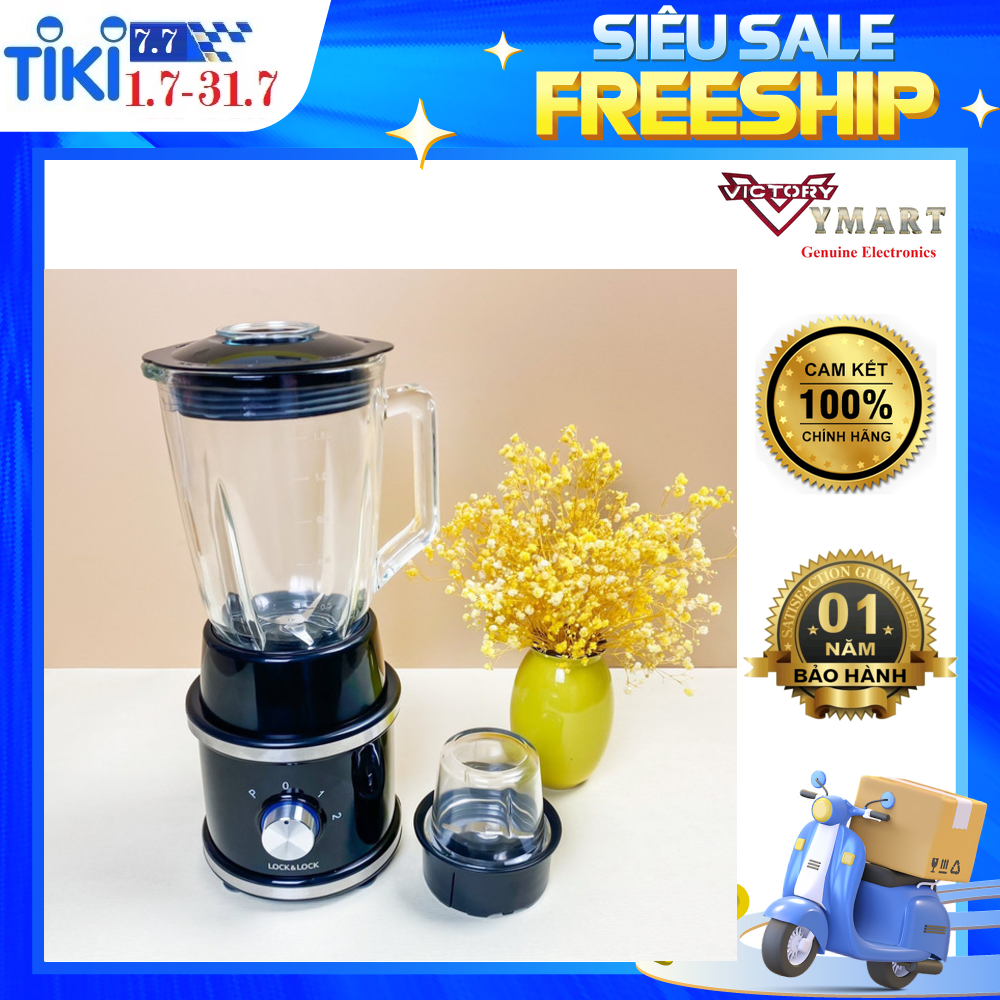 Máy xanh sinh tố Lock&Lock High Speed Blender EJM376BLK, 220-240V, 50/60Hz, 600W (Đen) - Hàng chính hãng