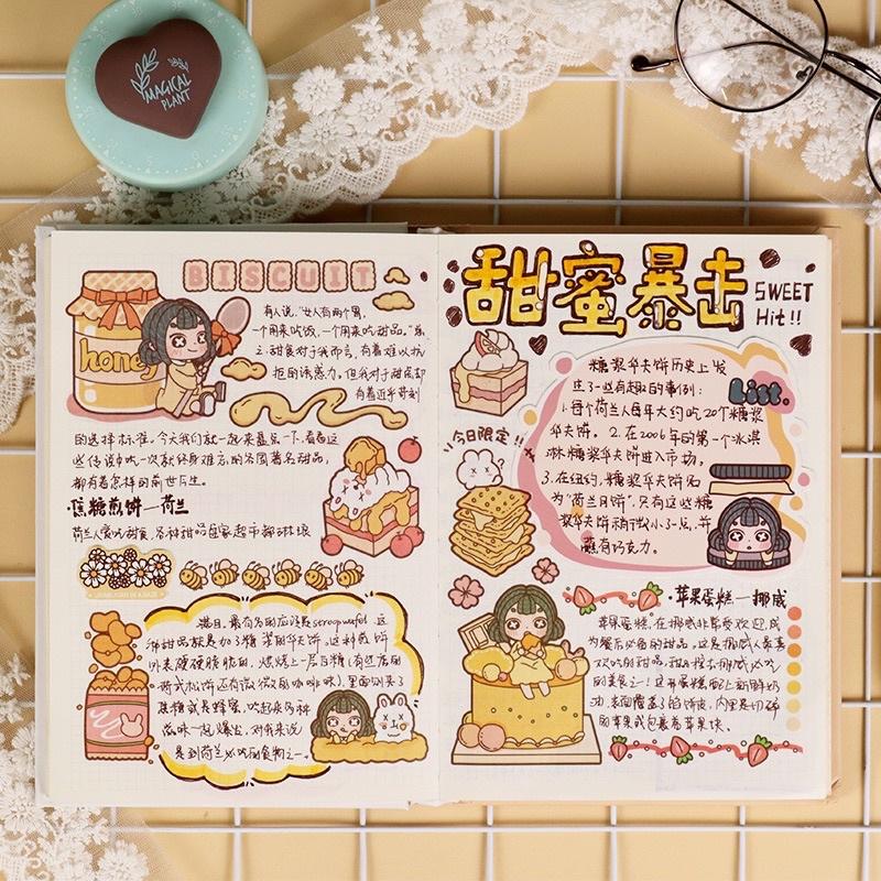 Set 4 tờ stickers nhiều chủ đề dễ thương xinh xắn