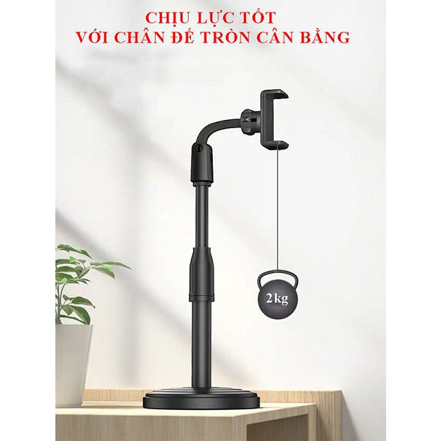 Giá Đỡ Điện Thoại Để Bàn Livestream Xoay 360 Độ Cứng Cáp Chắc Chắn, Thích Hợp Xem Video, Livestream, Quay Phim Ghi Hình Đa Dụng Hàng Nhập Khẩu
