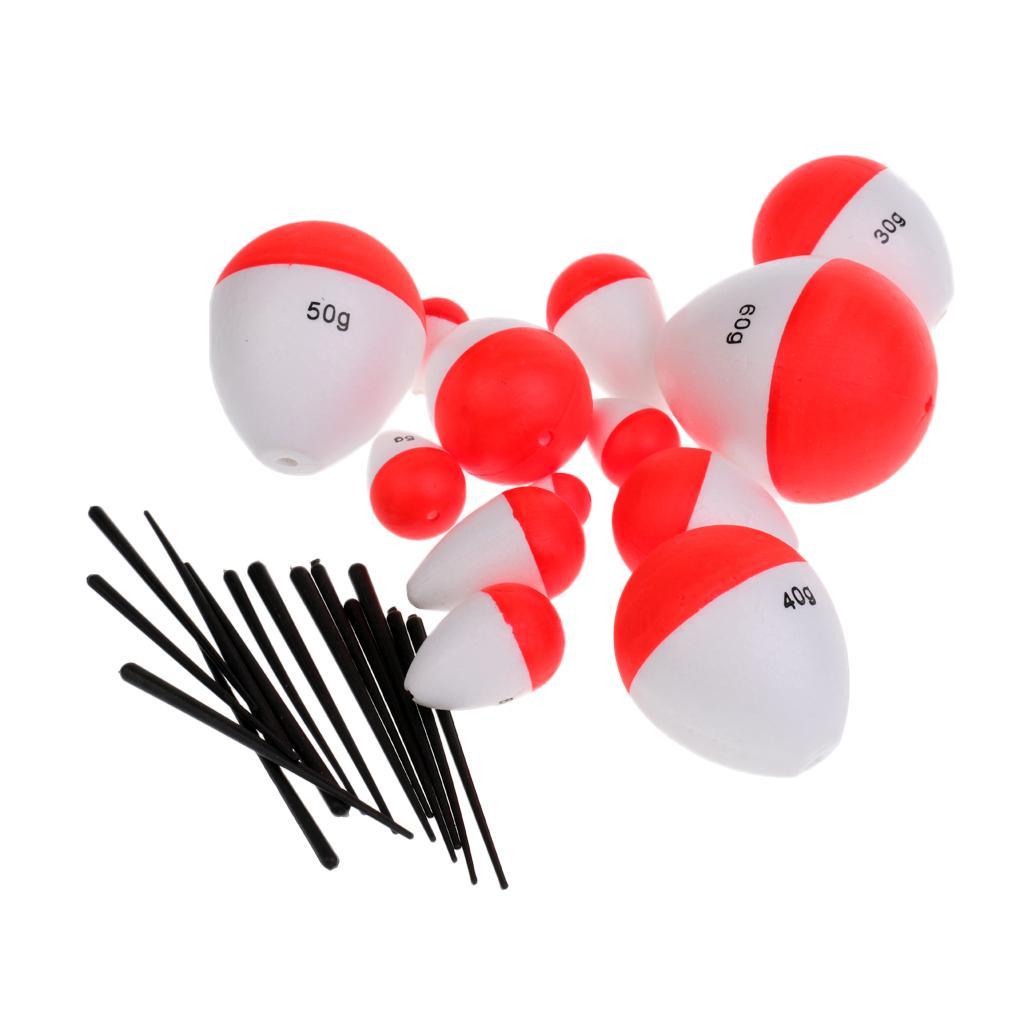 14pcs/lot Mixed Bobber Fishing Float Round Sea Fishing Float Buoy Bobbers