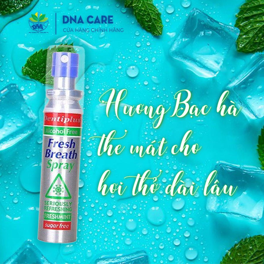 Xịt thơm miệng hương bạc hà Dentiplus không cồn chai 25ml