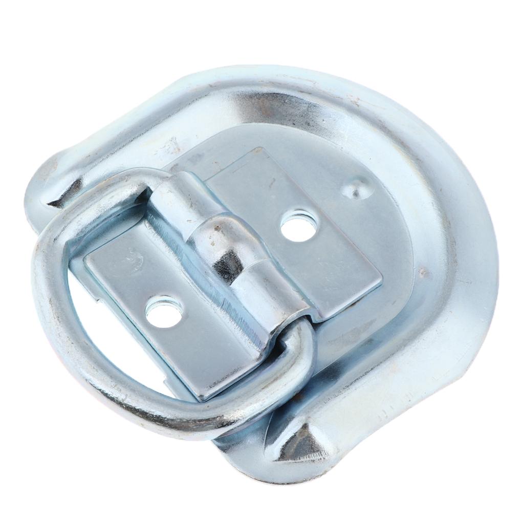 2x Trailers Auto D-Ring Tie Down Heavy Duty for Car Truck Parts Silver