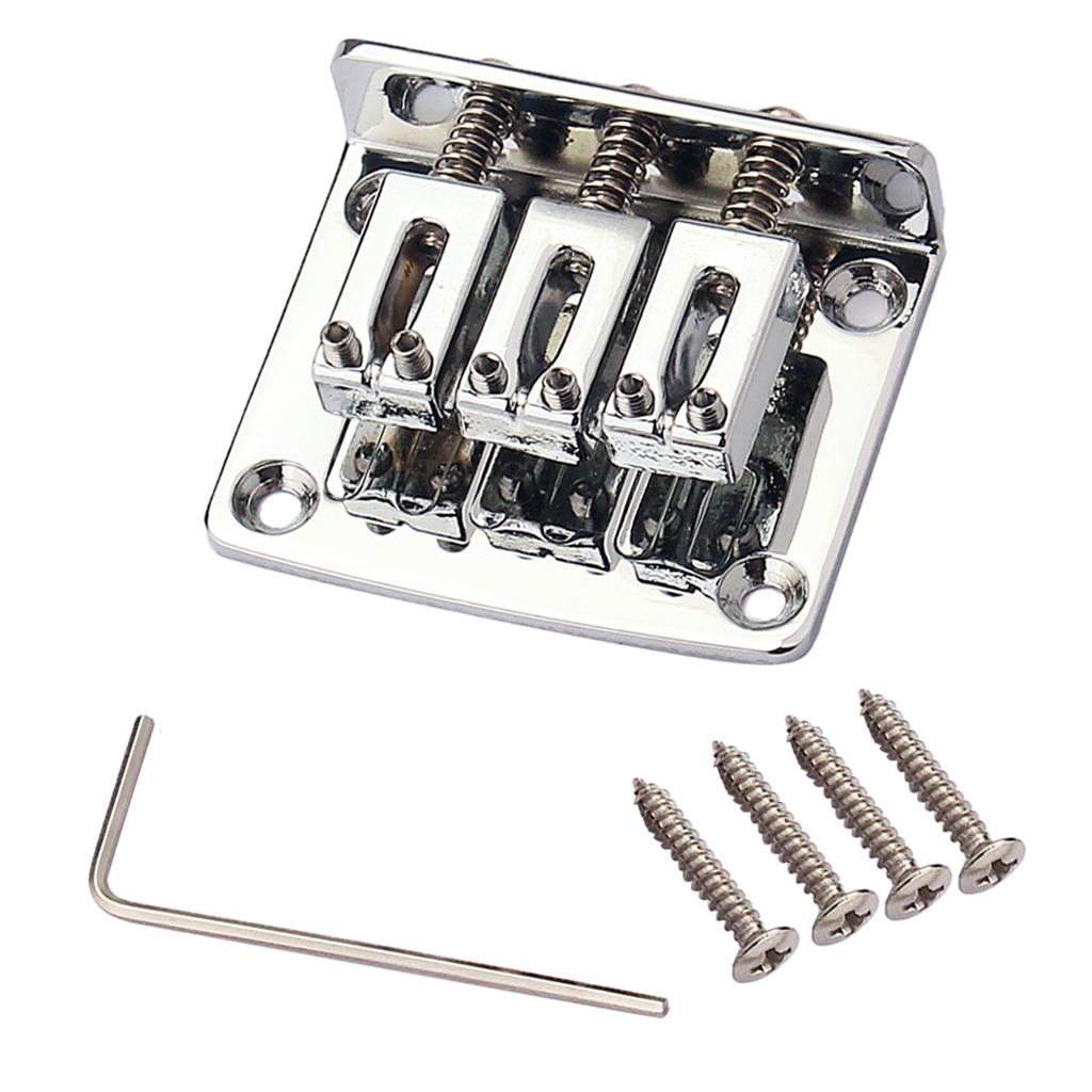 Adjustable 3 String Guitar Bridge Tailpiece Metal for Cigar Box Guitar DIY Set