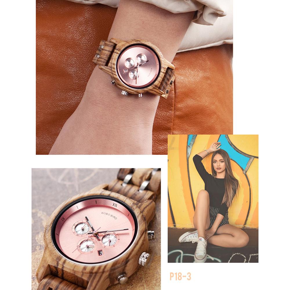 Đồng hồ BOBO BIRD Womens bằng gỗ Chronograph & Hiển thị ngày