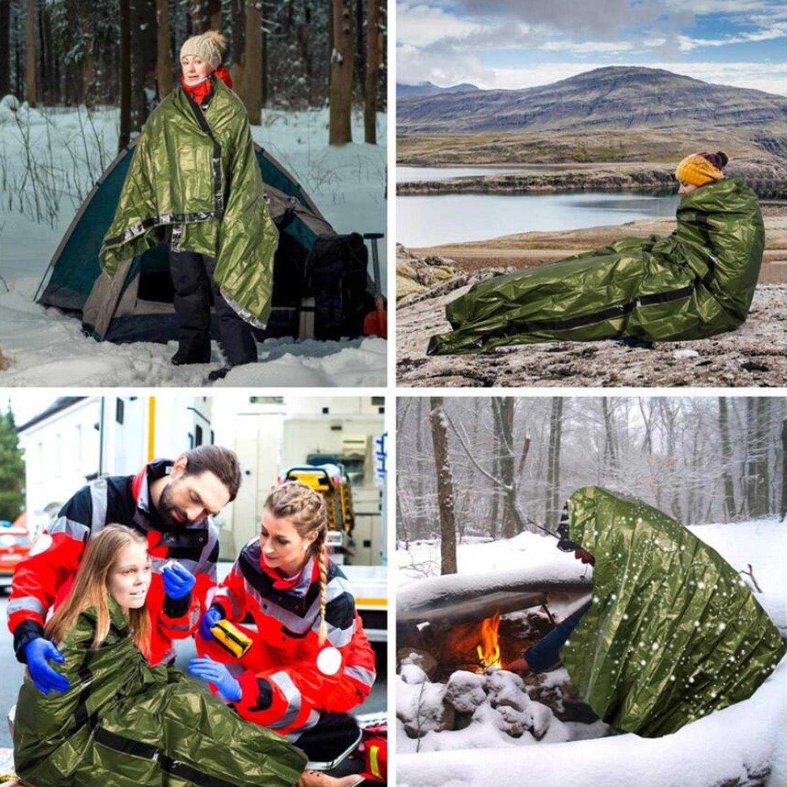 Emergency Sleeping Bag, Lightweight Emergency Bivy Sack Thermal Survival Blanket Compact Waterproof Multi-use Survival Gear for Outdoor,Hiking,Camping