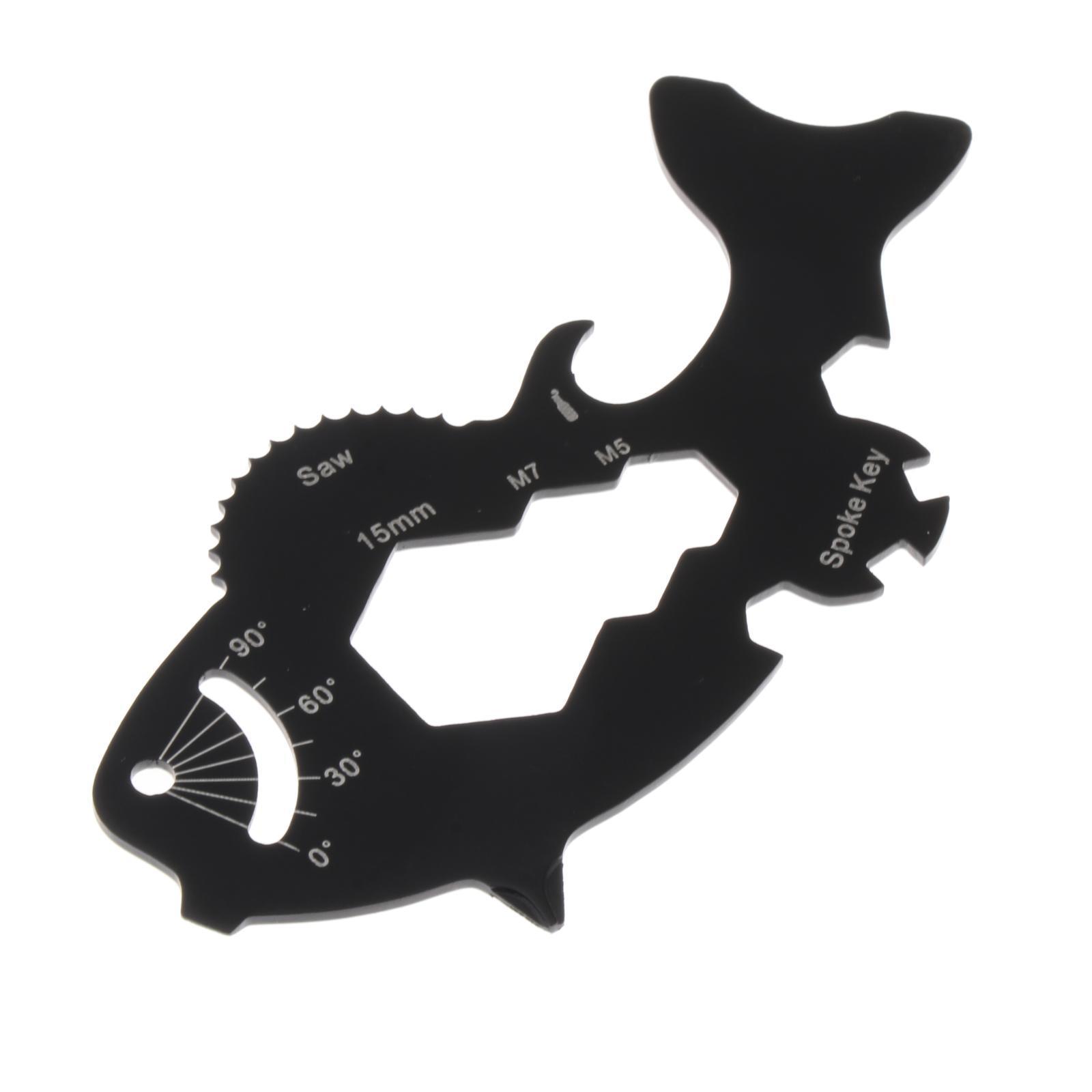 Portable Multitool  Card Multi Tool Small 15 in 1 Bottle Opener Wrench Screw Driver Keyring for Survival, Biking, Outdoor Sports, Hiking