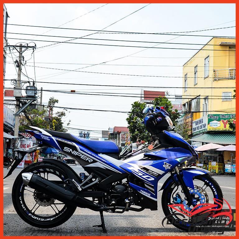 Tem Dành Cho Xe Exciter 150 - Tem Trùm Dành Cho Exciter 150 Sniper Xanh Trắng Đẹp Nhất