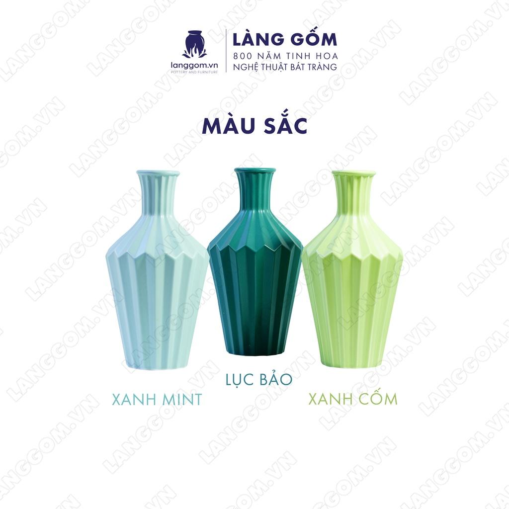 Bình hoa, lọ hoa Gốm sứ Bát Tràng cao cấp Men mát kim cương dùng làm quà tặng, trang trí - Làng Gốm Bát Tràng