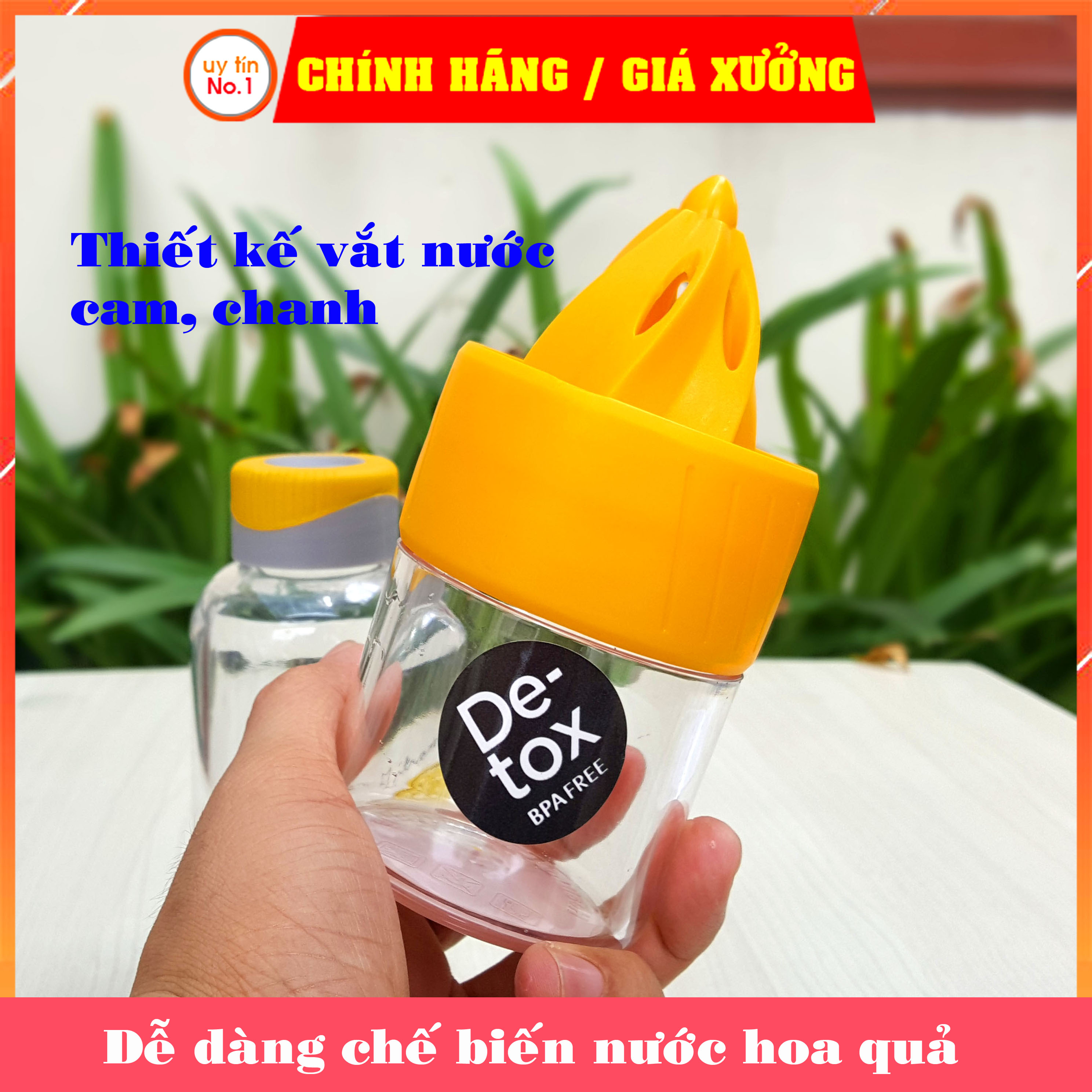 Bình nước Lock&amp;Lock chính hãng Detox dung tích 520ml ABF659