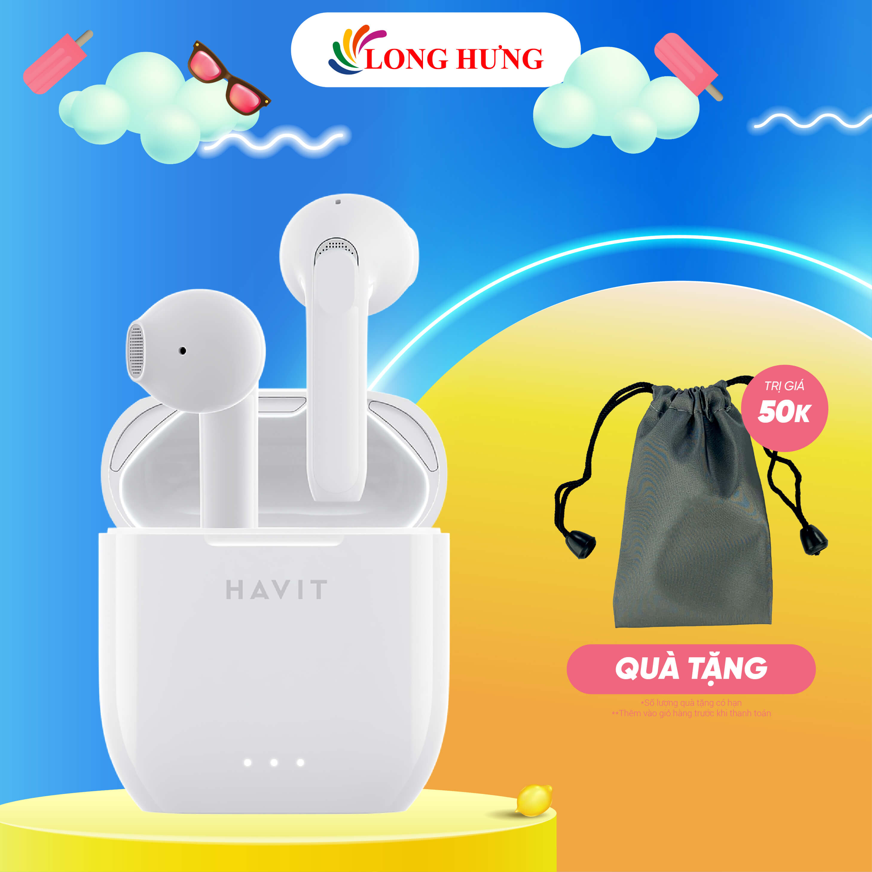 Tai nghe Bluetooth True Wireless Havit TW948 - Hàng chính hãng