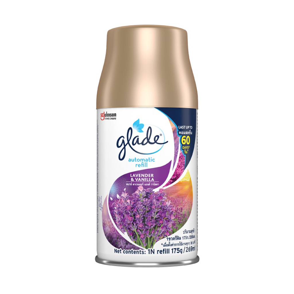 Bộ máy &amp; lõi xịt thơm phòng tự động GLADE  Hương Lavender 252ml