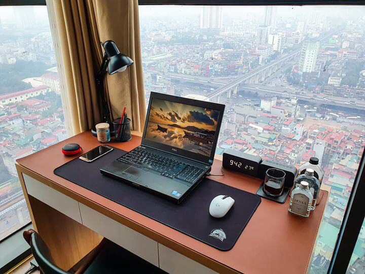 Hình ảnh Thảm Da Deskpad Tấm Lót Bàn Làm Việc Bo Viền Mềm Mịn Chống Nước