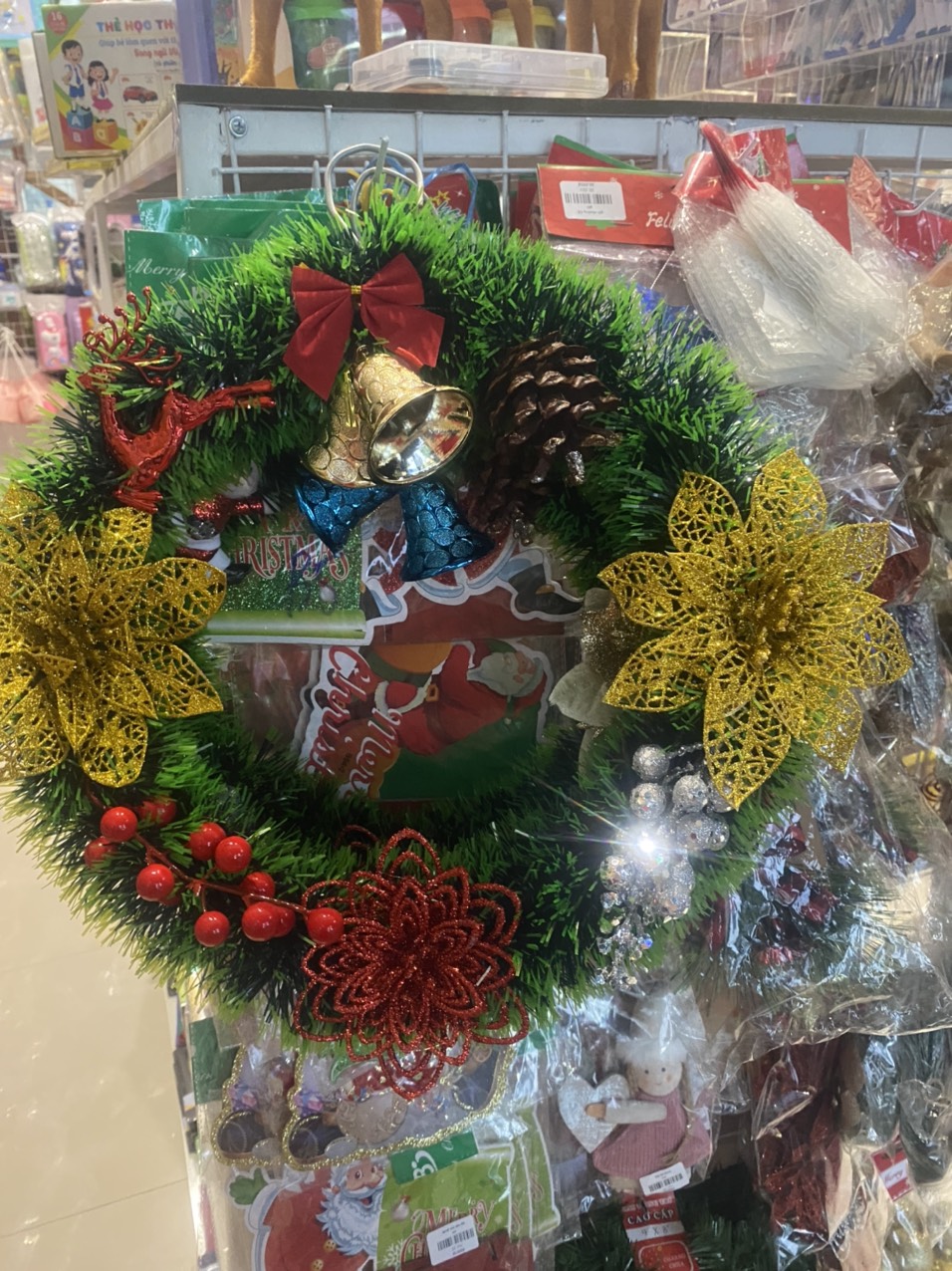 Vòng Nguyệt Quế Trang Trí Noel Giáng Sinh 40cm bao đẹp