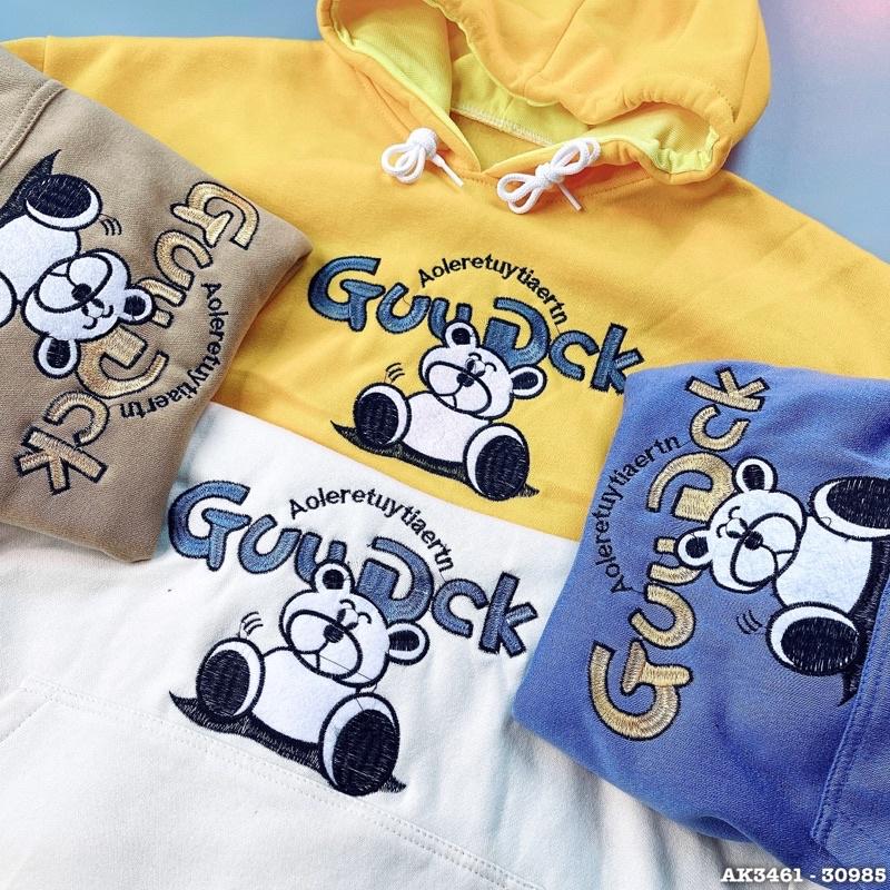 Áo hoodie nam nữ nỉ bông qc dày form rộng tay phồng cánh dơi thêu GUUDCK