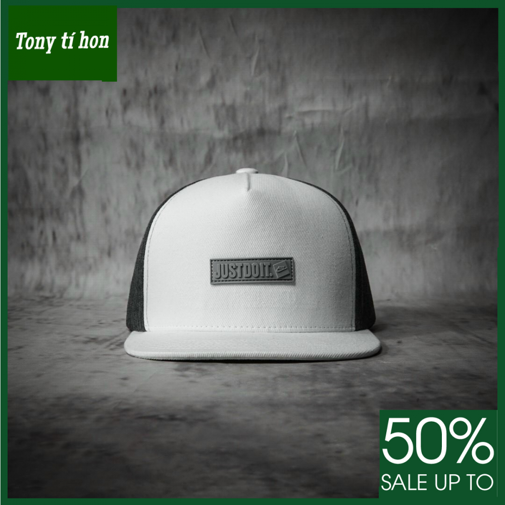 Tony tí hon - Mũ/nón kết lưỡi trai Snapback Just Do It trắng đen thời trang nam nữ cao cấp