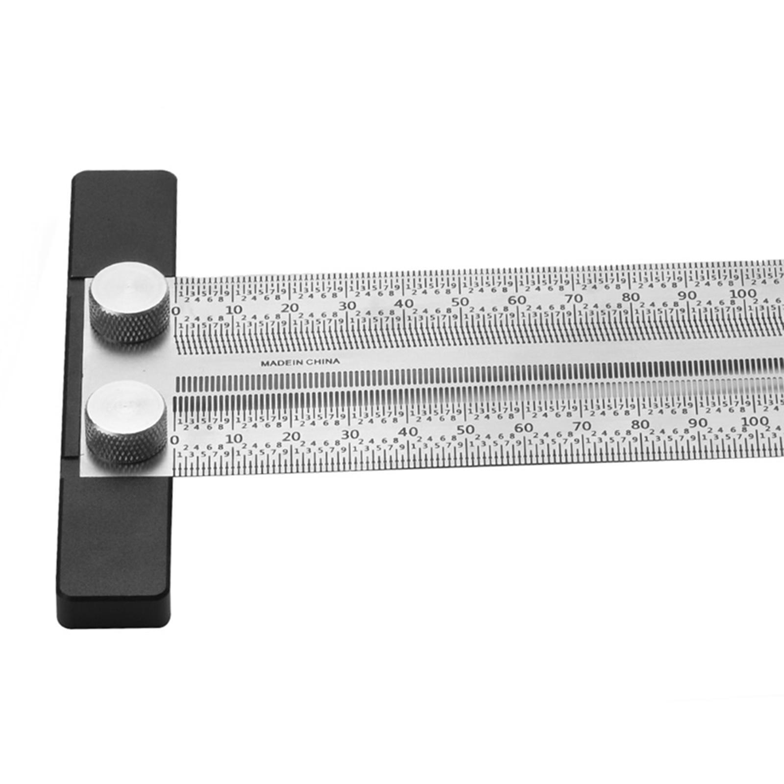 2x T Type Hole Scale Ruler Woodworking Scribing Mark Line Gauge Carpenter