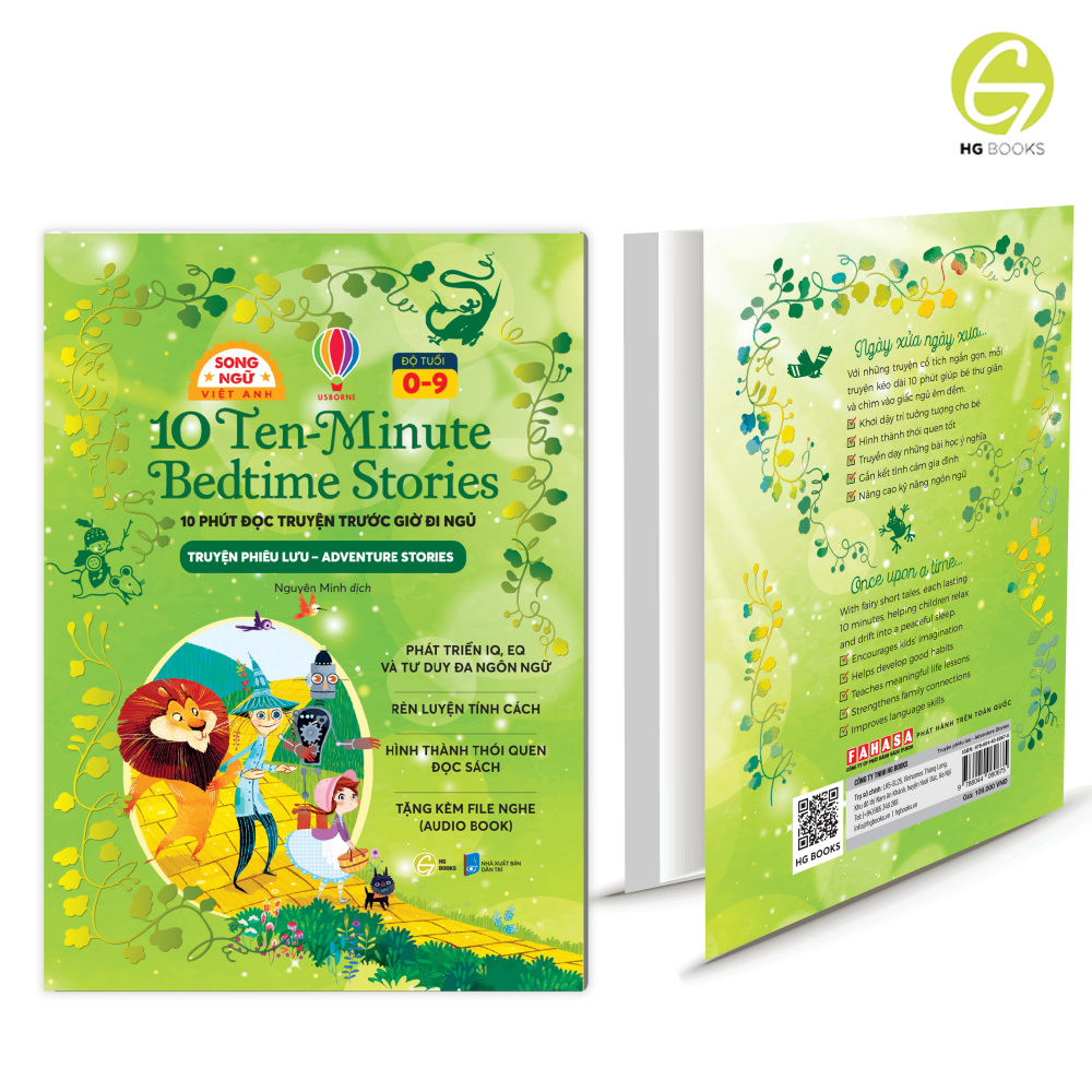 Sách - 10 phút đọc truyện cho bé trước giờ đi ngủ Song ngữ - 10 Ten Minutes Bedtime Stories, truyện cổ tích song ngữ 