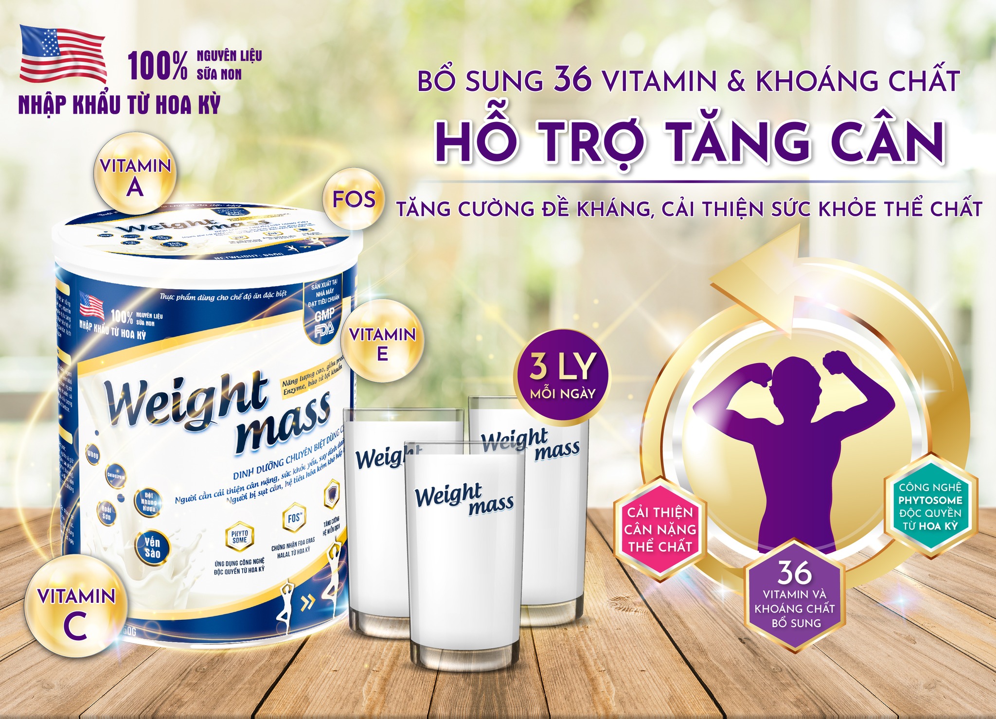 [TRỢ GIÁ] Sữa Tăng Cân Weight Mass CHINH_HANG Hộp Lớn 720g - 400g