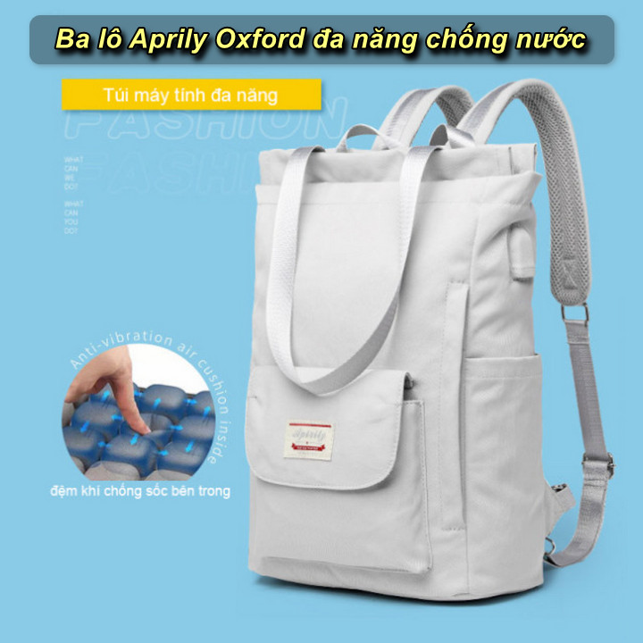 Ba lô Aprily Oxford đa năng chống nước , chống sốc đựng laptop - Home and Garden