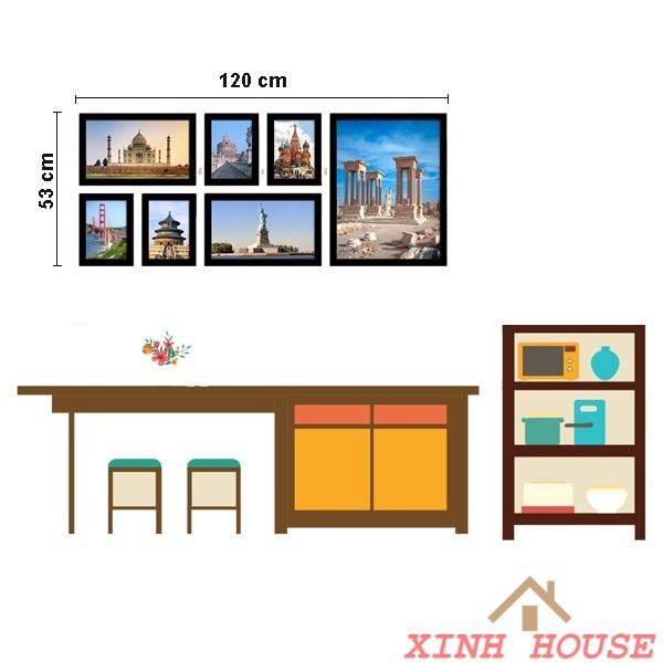 Bộ Khung Ảnh Treo Tường Phòng Khách KA704 - Hỗ Trợ In Ảnh