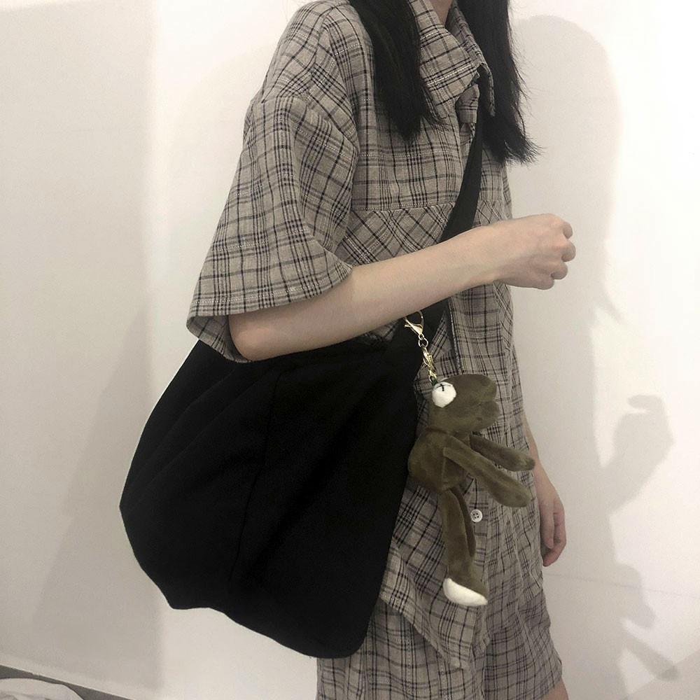 Túi đeo chéo canvas đeo chéo nữ cỡ lớn thời trang Hàn Quốc học sinh sinh viên đi học giá rẻ TDC020
