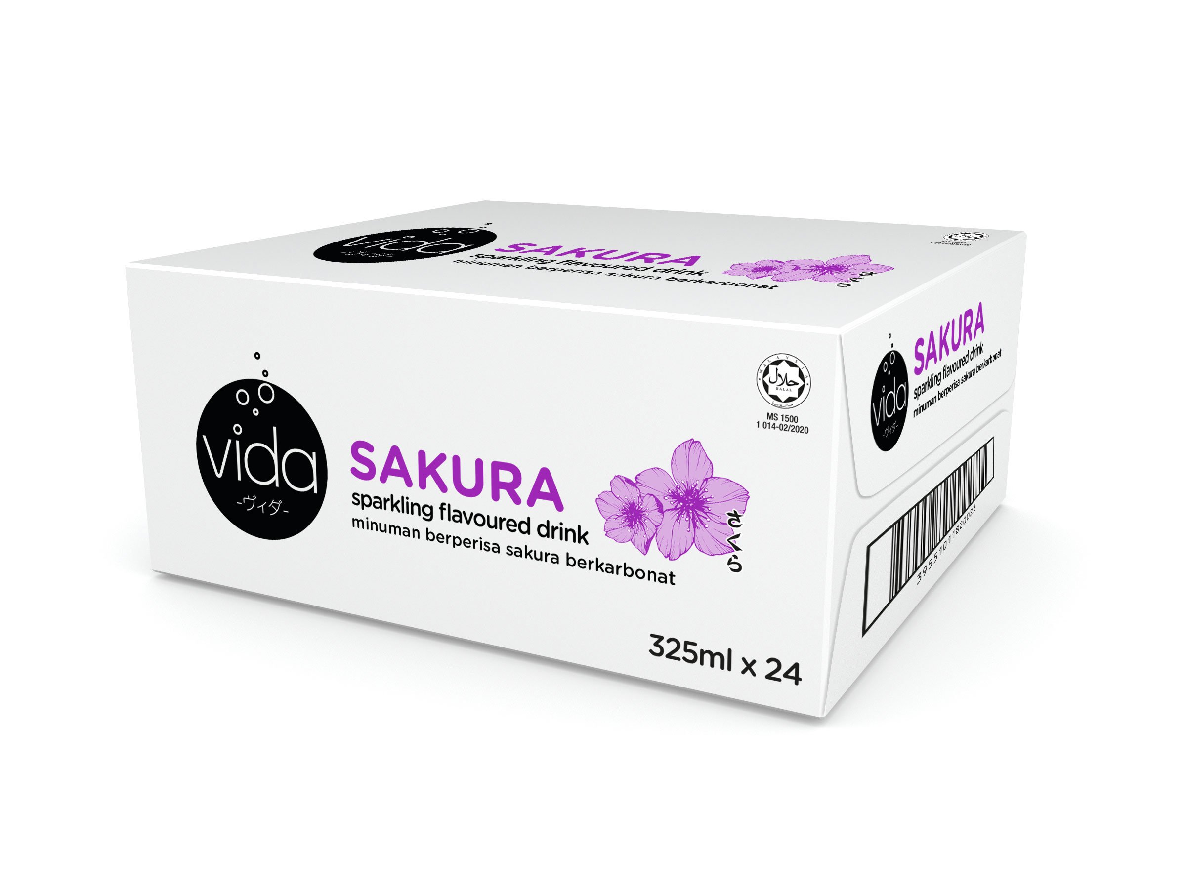 [Thùng 24 Lon] Nước Ngọt Có Ga Không Calo Vida, Hương Cam Chanh, Táo, Vải Muối, Nhập Khẩu Malaysia - 24 Lon x 325ml