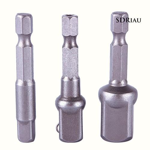 Bộ 3 đầu chuyển đổi mũi khoan 1 / 4 3 / 8 1 / 2 Inch tiện dụng