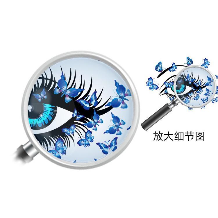 Decal trang trí tường / Kính mẫu - Mắt Bướm Xanh