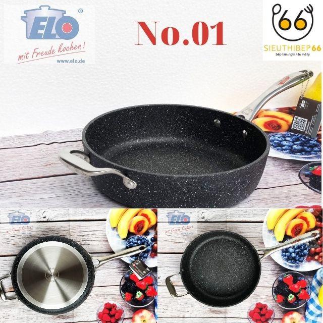 Chảo Chống Dính Bếp Từ Elo GRANIT PROFESSIONELL Size 28cm, Chảo Sâu Lòng Đáy Từ Vân Đá Dùng Bếp Từ, Bếp Điện