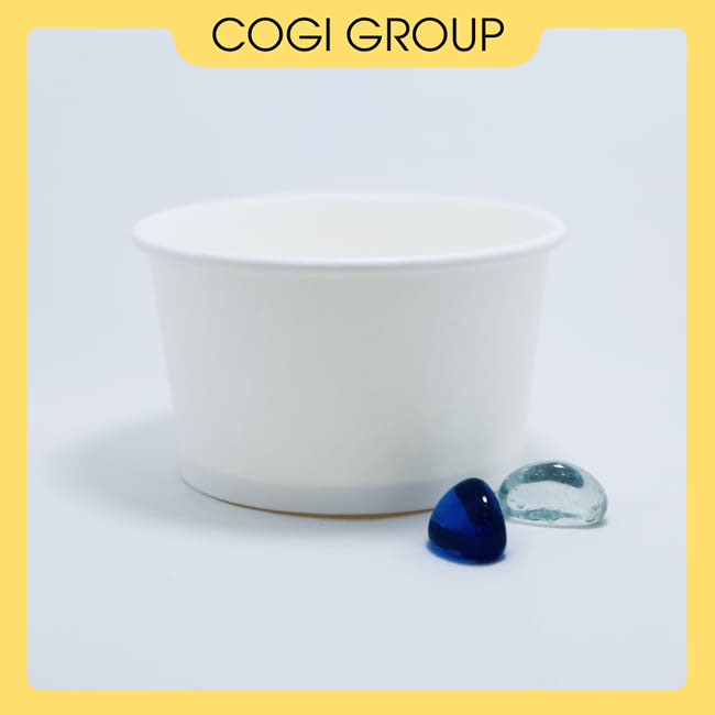 50 Tô giấy 9oz hộp giấy 290ml dùng 1 lần cogi đựng bún chả, topping, chén cơm - không kèm nắp