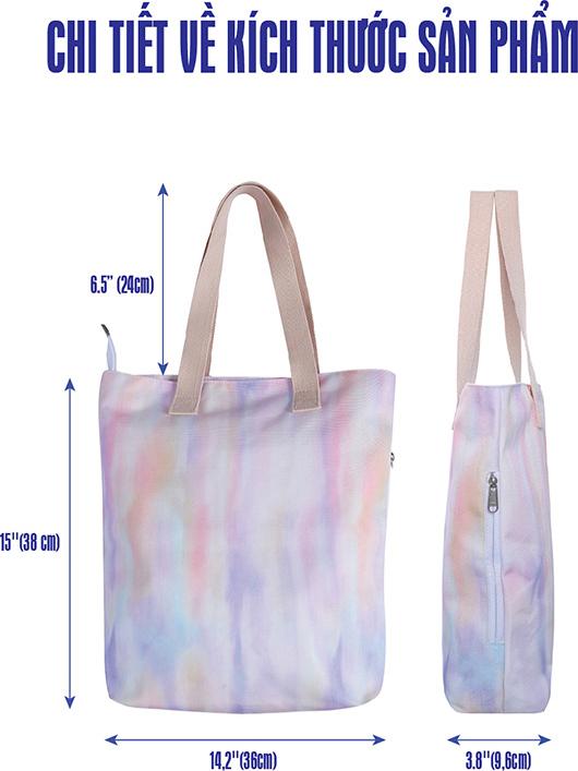 Túi Tote Thời Trang Nữ Vải Bố Canvas Cao Cấp Quai Cotton Đeo Vai Có Khóa Kéo Ngăn Phụ Trong Ngoài Kèm Quà Tặng Cá Tính Hot Trend Kích Thước Chuẩn Xuất Khẩu - Mẫu Đặc Biệt Cho Công Sở